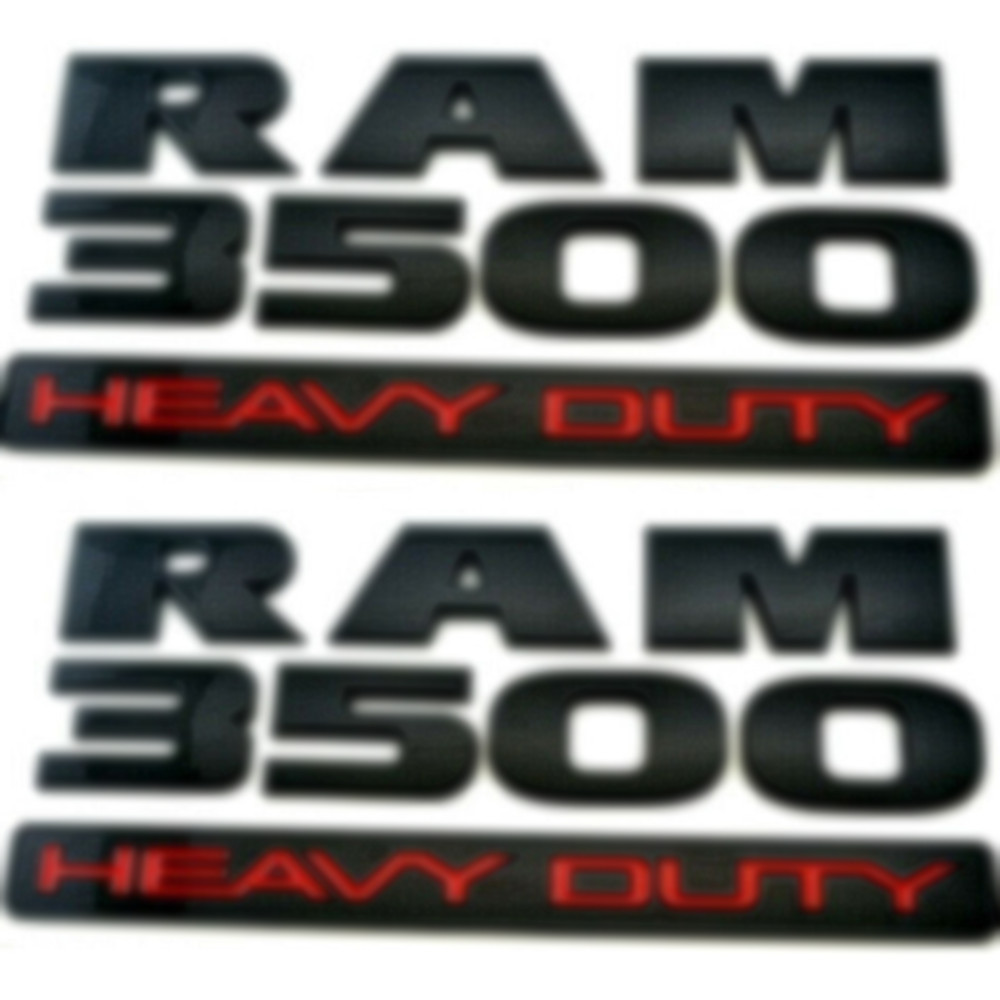 New  (2) Both Black For Dodge RAM 3500 HEAVY DUTY Emblem Badges 3D Decal