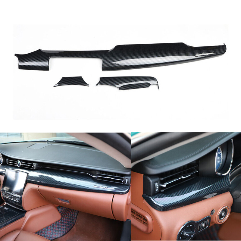 For Maserati Quattroporte 14-21 Carbon ABS Central Console Dashboard Panel Trim