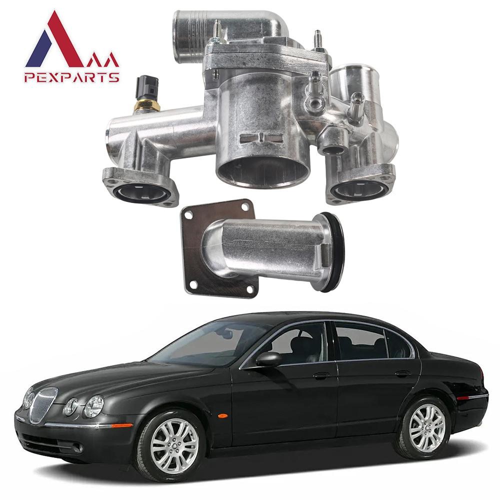 New Aluminum Thermostat Housing AJ89485 For 03-05 Jaguar XJ8 S-Type XJR 4.2L