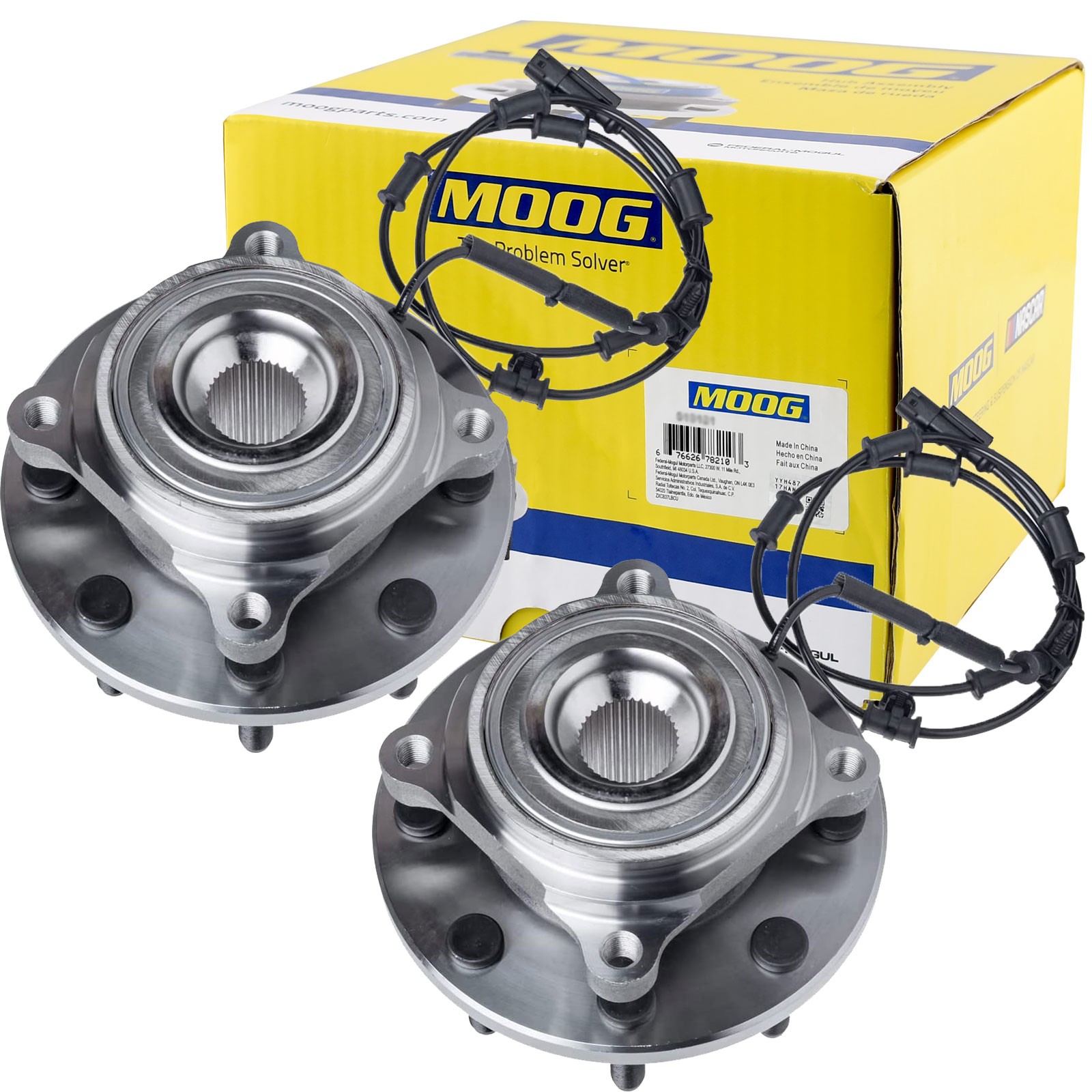 4X4 Front MOOG Hub Bearing Assembly Set for Dodge Ram 2500 3500 4WD 2009 -2011