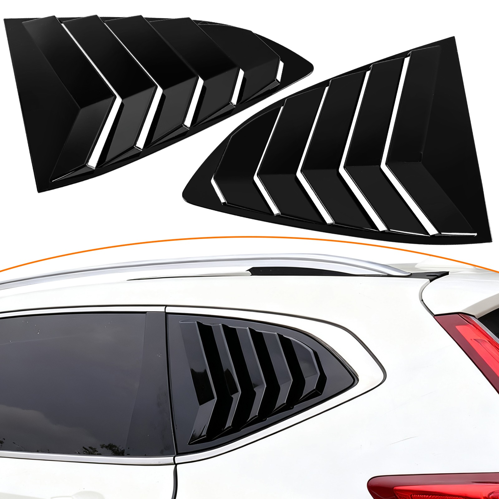 Rear Quarter Glass Window Scoop Louvers Shutter Covers for Honda CRV 2017-2022