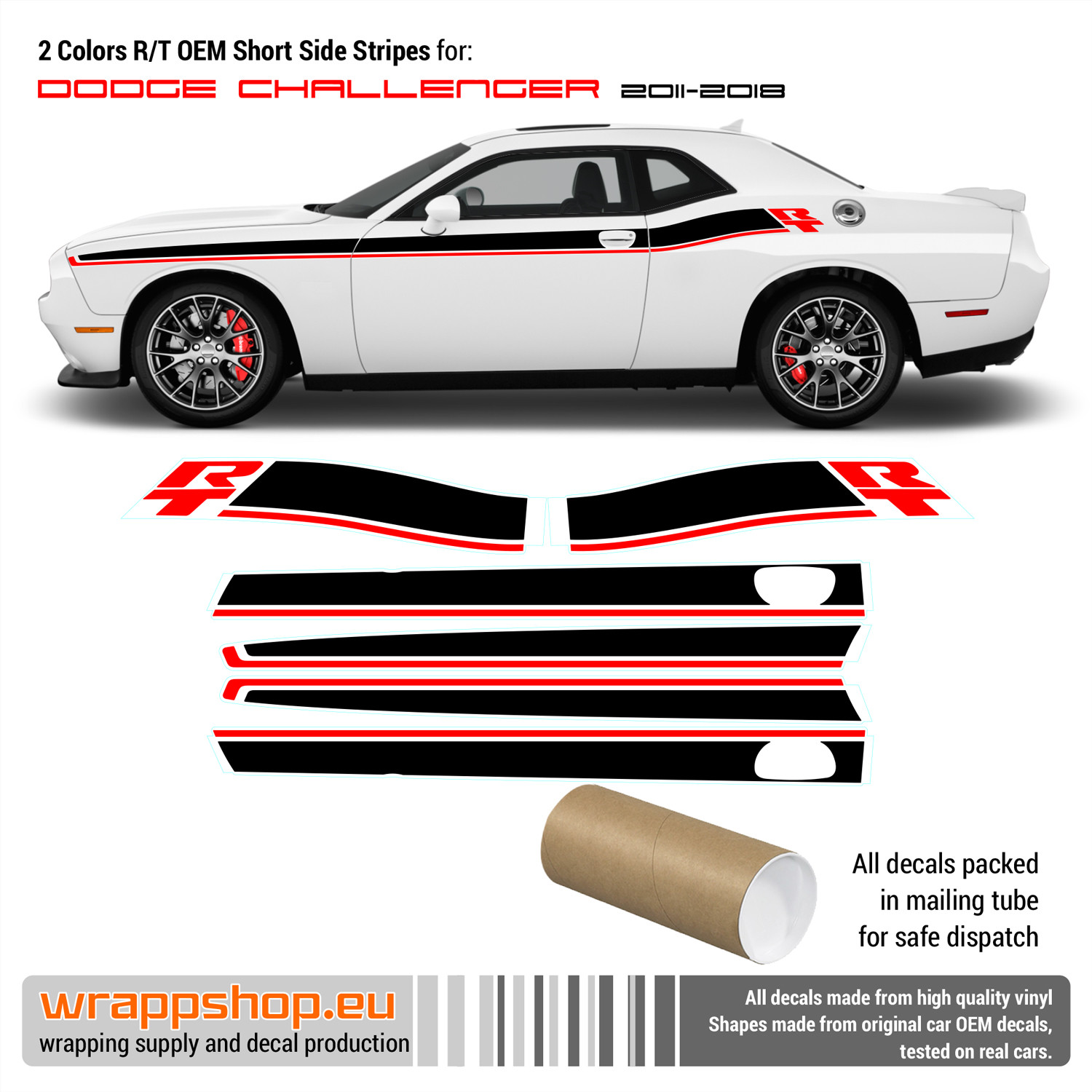 RT 2 colors Short side stripes DODGE Challenger  2011 - 2015