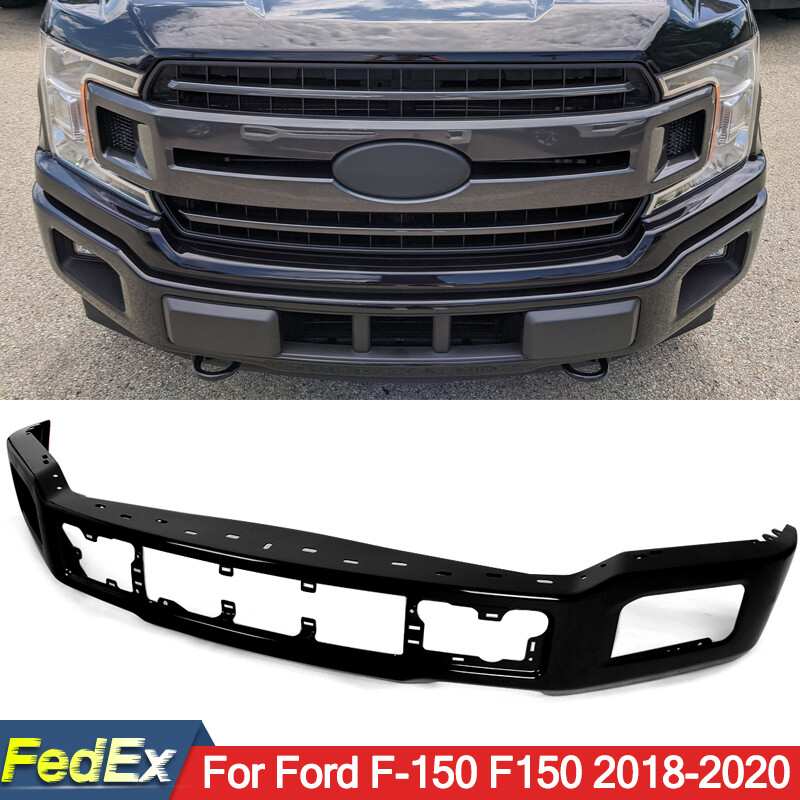 Fit 2018-2020 Platinum Ford F-150 Agate Black Front Bumper Cover Face Bar Steel