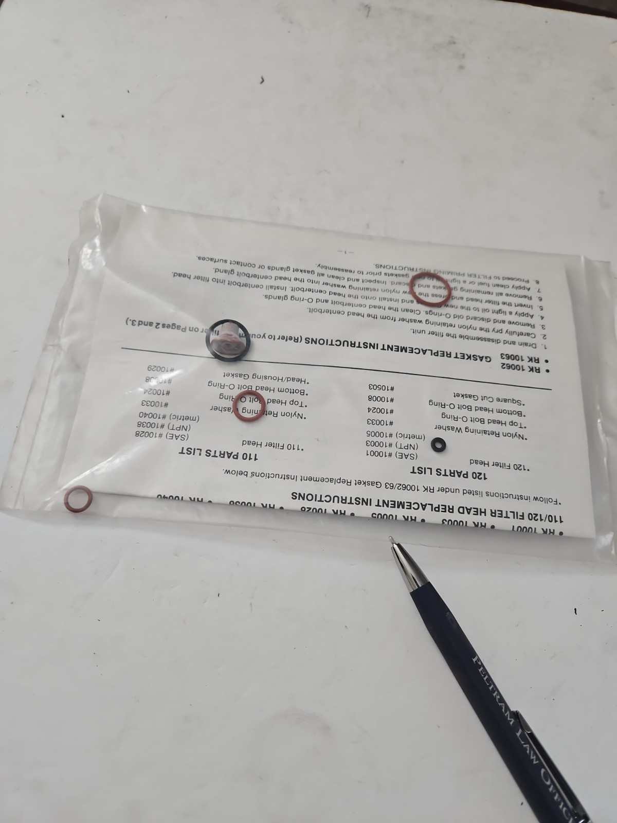Racor RK 10063 110/120 Diesel Spin-On  Filter Water Separator Seal Kit NOS OEM 