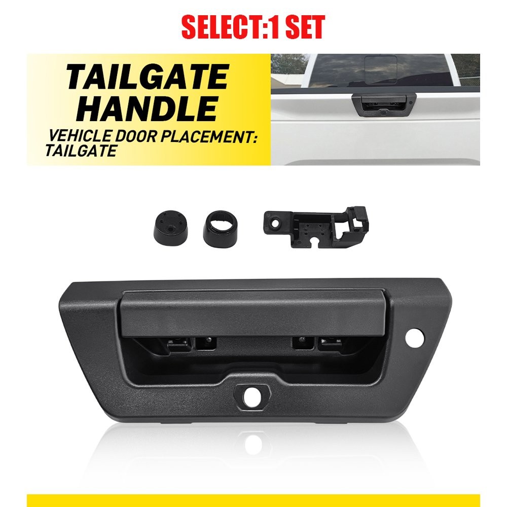 Tailgate Handle For 15-17 F150 Manual Type W/ Camera Hole Exterior Black 1-10x