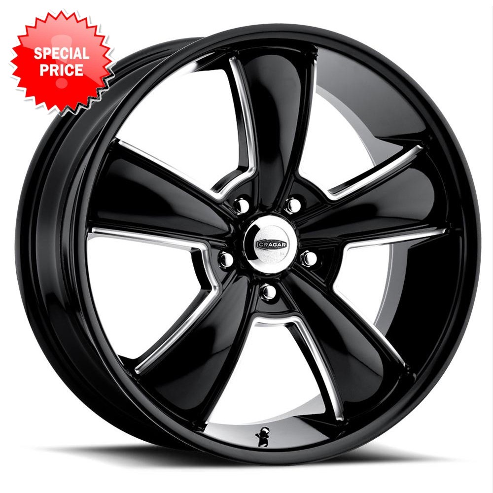CRAGAR 615BMBC Modern Muscle 18X8 5X114.3 ET28 Black/Machined Accents (Qty of 4)