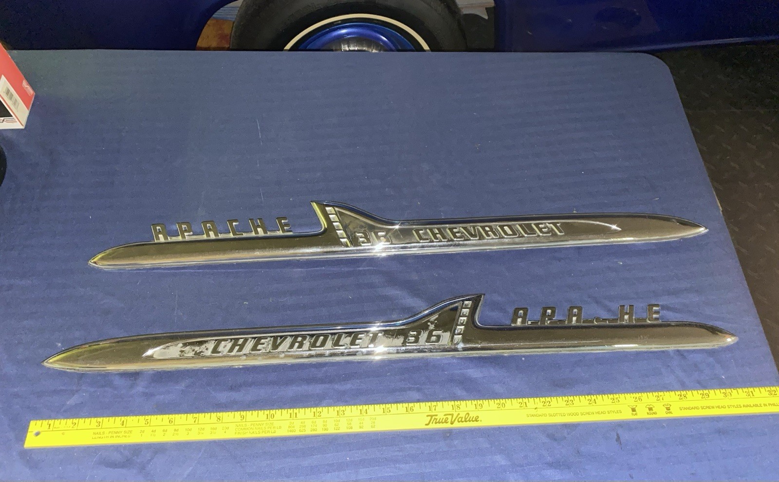 VTG RARE 1958 Chevy 36 APACHE Truck Emblems Pair See Pics Pls. VTG RARE 1958 Chevy 36 APACHE Truck Emblems Pair See Pics Pls.