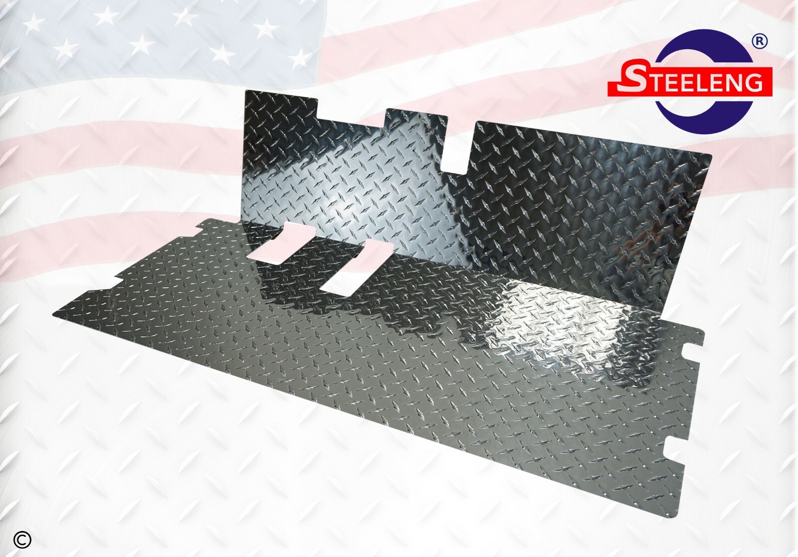 Polished Aluminum Diamond Plate Floor Mat for EZGO RXV Golf Cart 