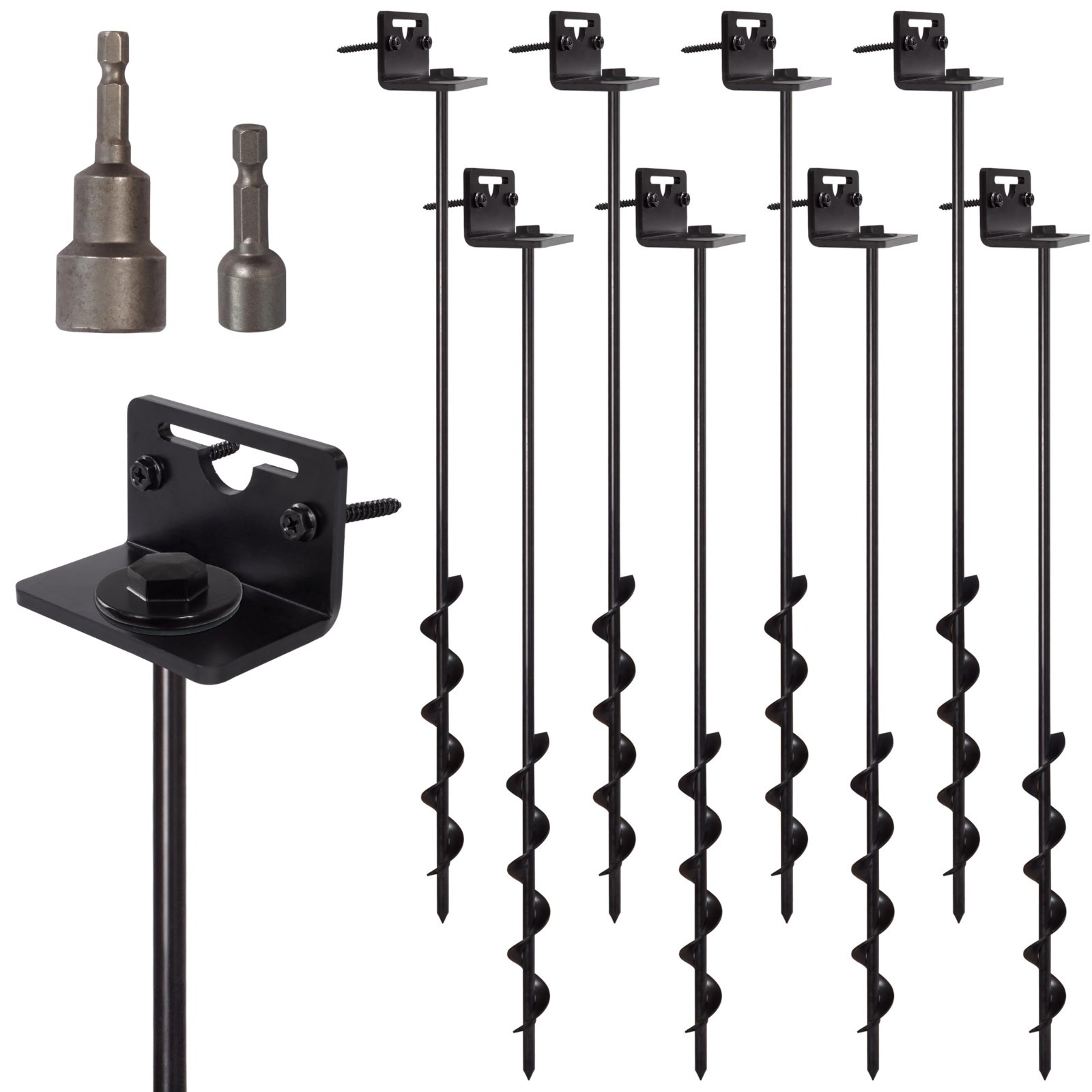 24” Mobile Home Anchors - Ground Anchor Screw 24" - 8pcs (Black) 24” Mobile Home Anchors - Ground Anchor Screw 24" - 8pcs (Black)