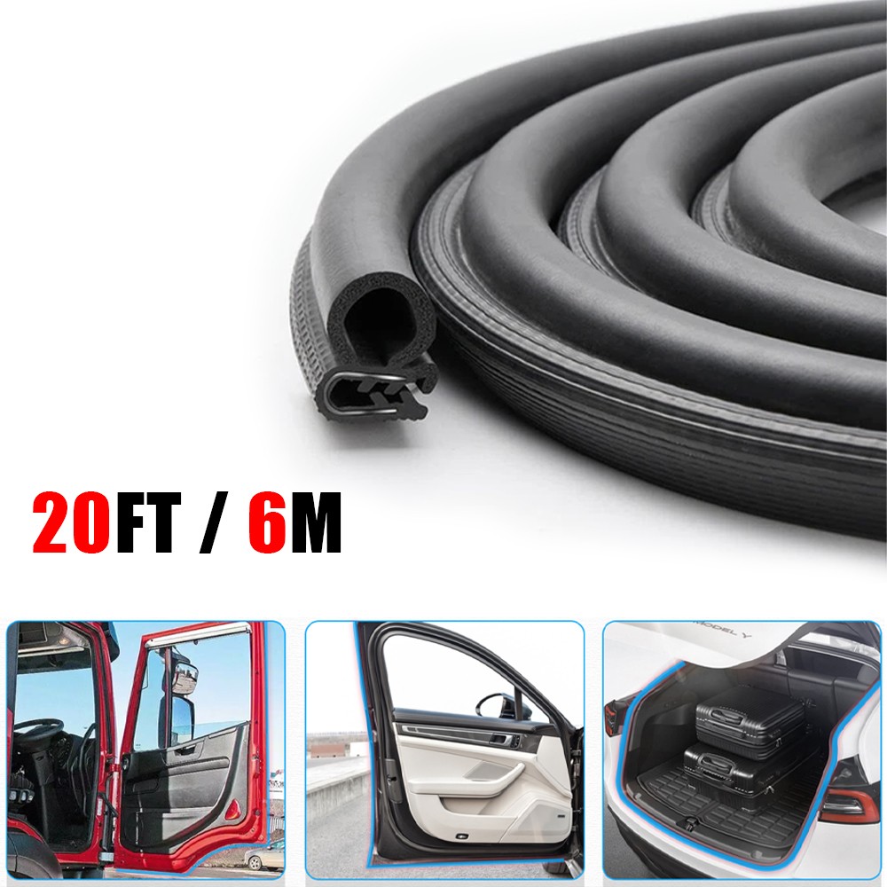 20Ft For Land Rover Car Door Rubber Edge Trim Seal Stripping Gasket w/Side Bulb