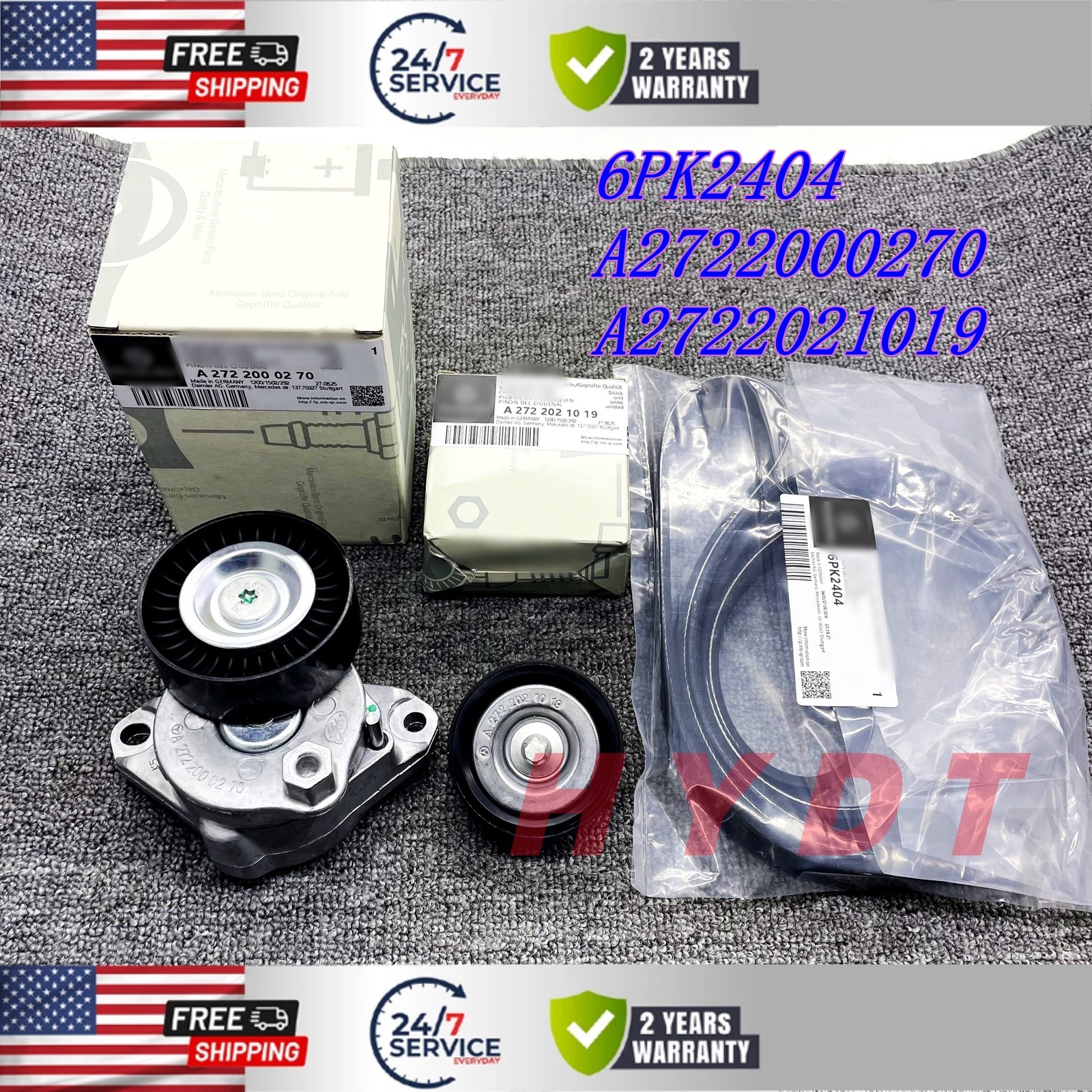 A2722000270 NEW Serpentine Belt Drive Kit For Mercedes C300 C350 E350 E550