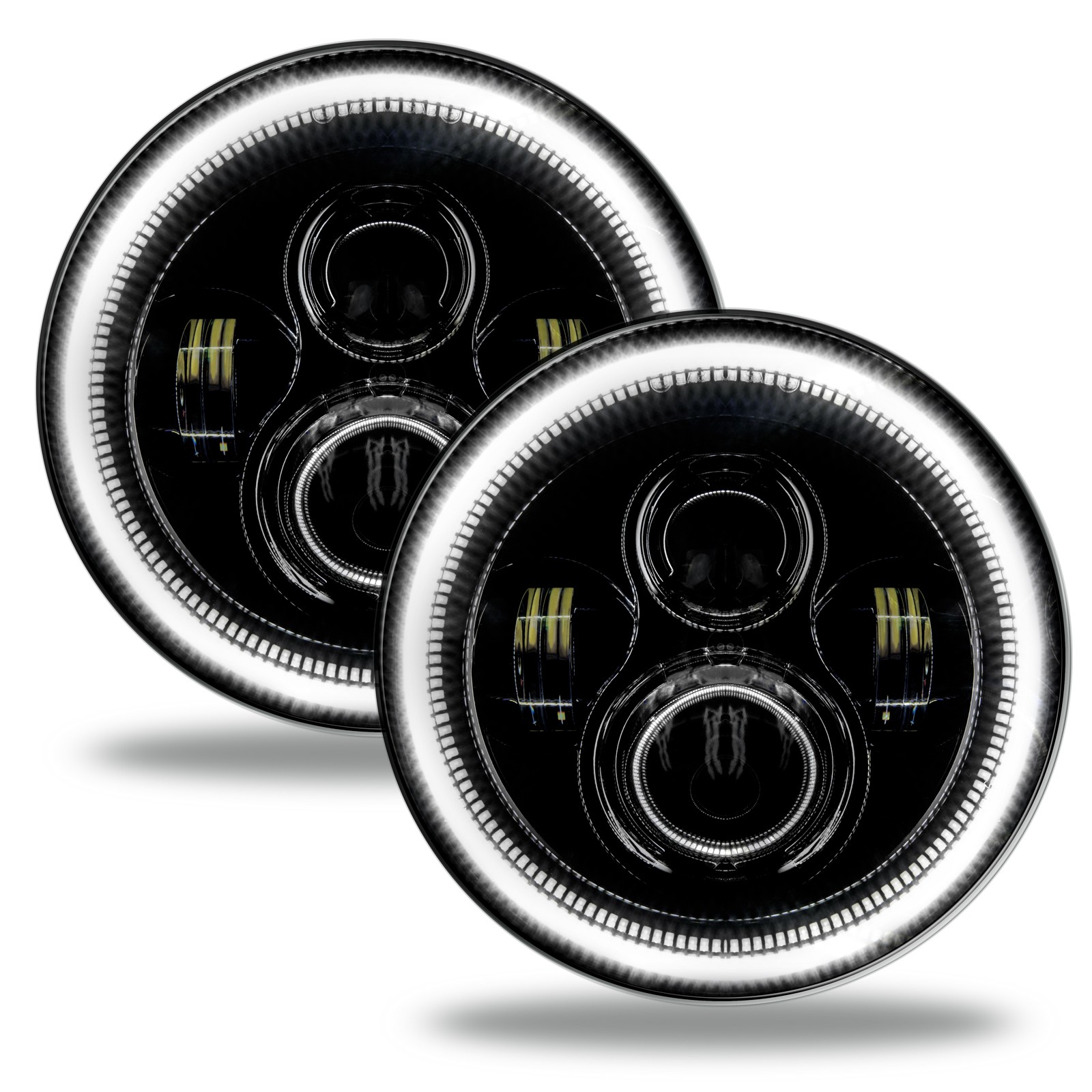 ORACLE 7in High Powered LED Headlights White Halo - Black Bezel # 5769-001 ORACLE 7in High Powered LED Headlights White Halo - Black Bezel # 5769-001