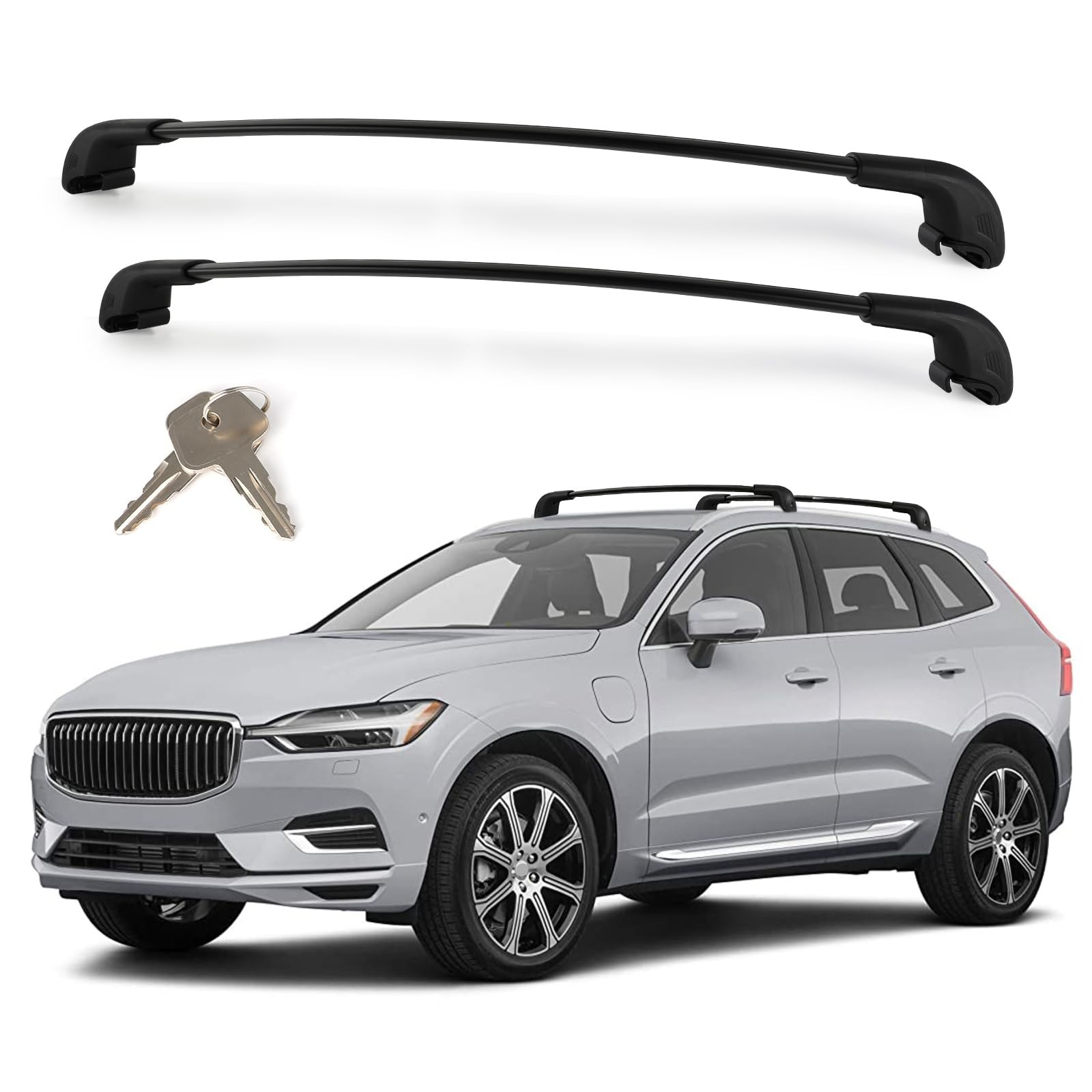 Roof Rack Cross Bars for Volvo XC60 2018-2026 330LBS Lockable Aluminum Cargo