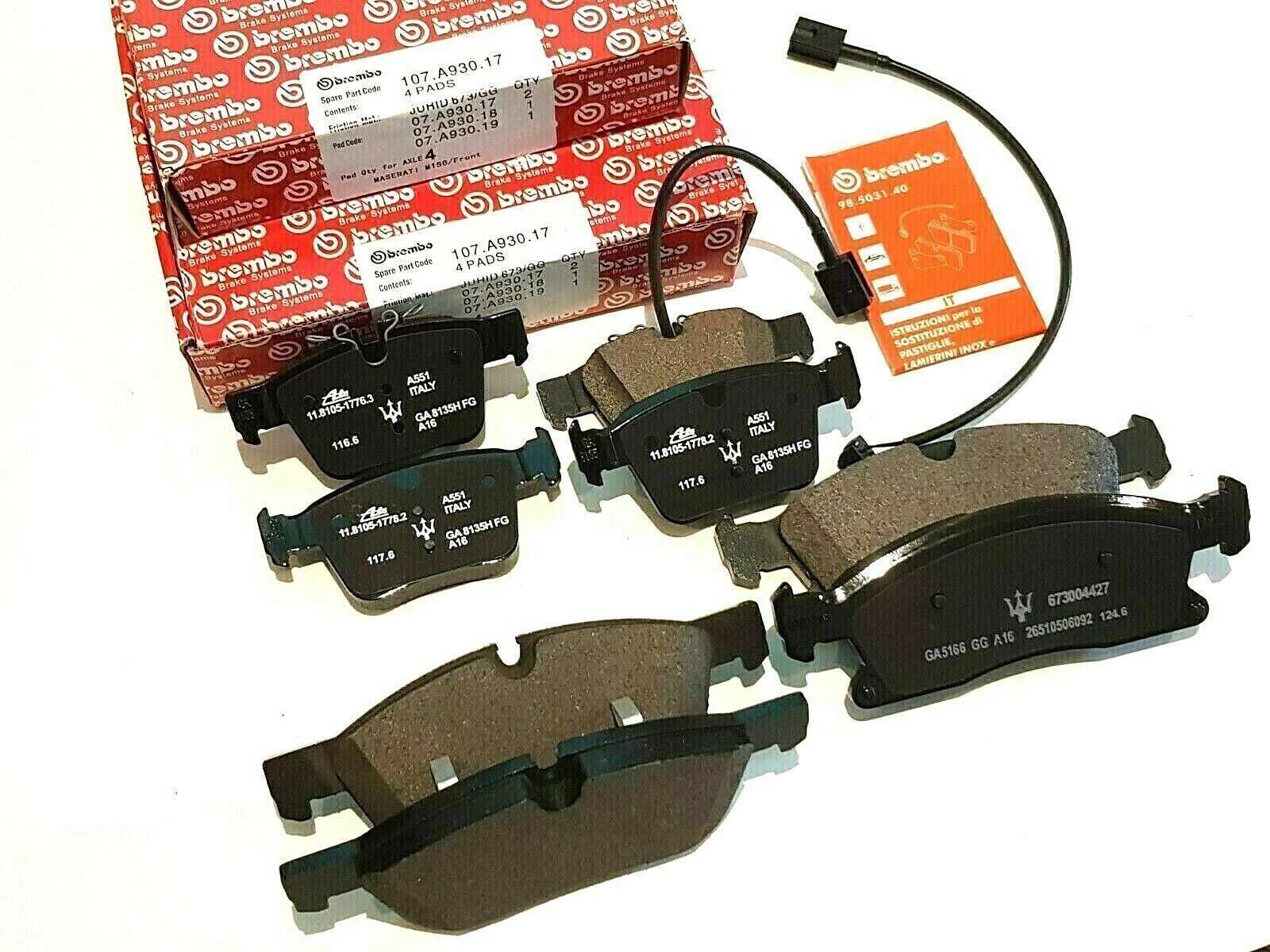 Maserati Levante Base Front & Rear Brake Pads New Maserati Levante Base Front & Rear Brake Pads New