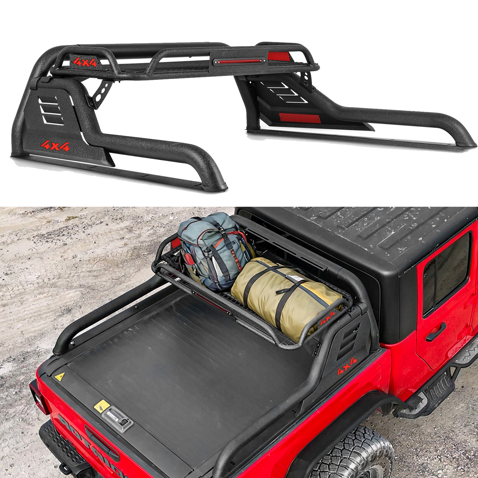 Adjustable 4X4 Truck Bed Chase Rack Roll Bar For Silverado Tundra F-150 Ram 1500