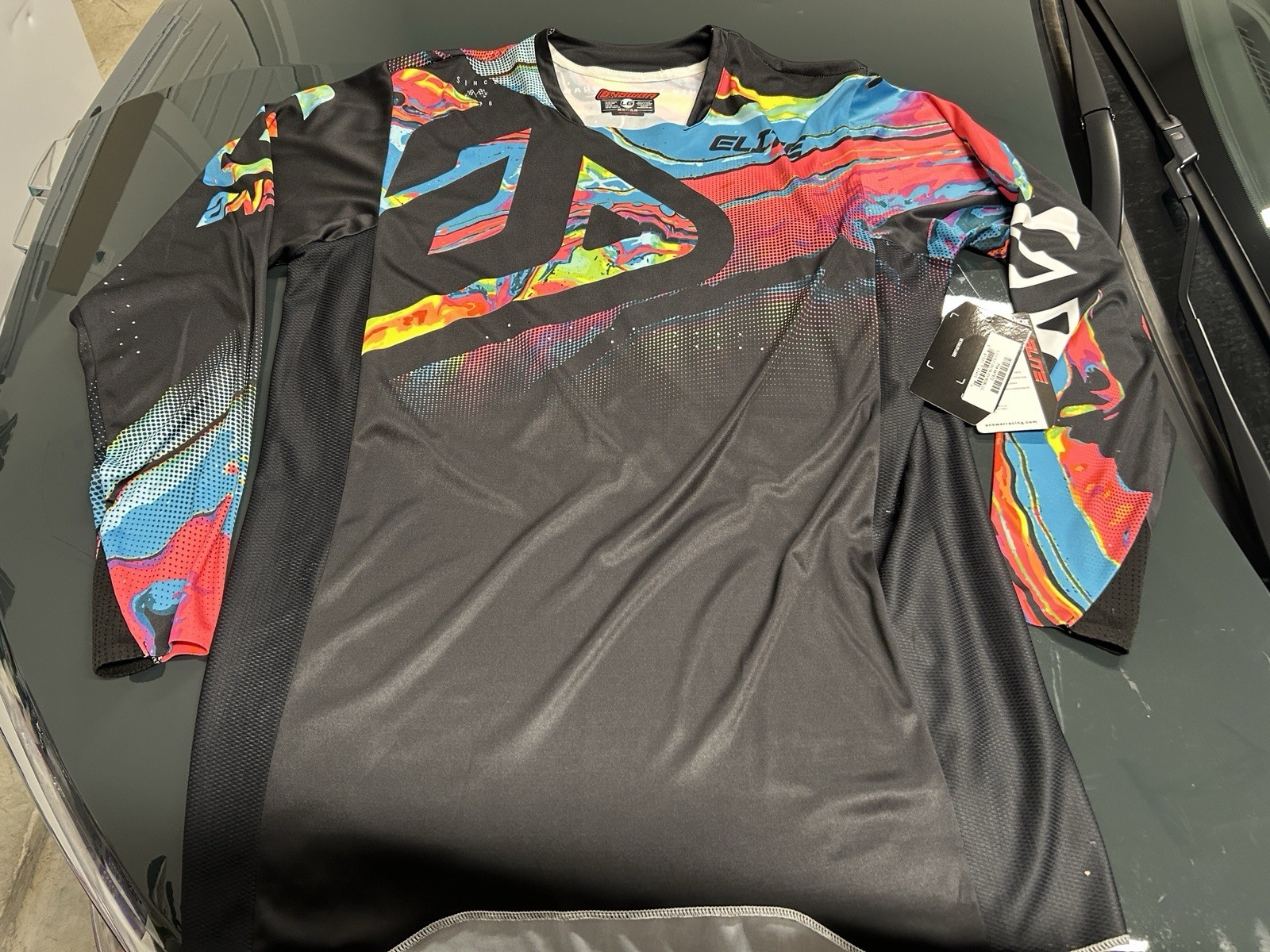 Answer Racing 447973 Iridescent / Black Large 23.5 Elite Spectre Jersey MX Moto