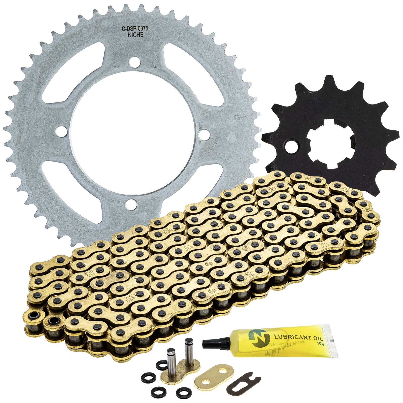 NICHE Sprocket Chain Set Kawasaki KX100 KX112 13/51 Tooth 420 X-Ring Front Rear