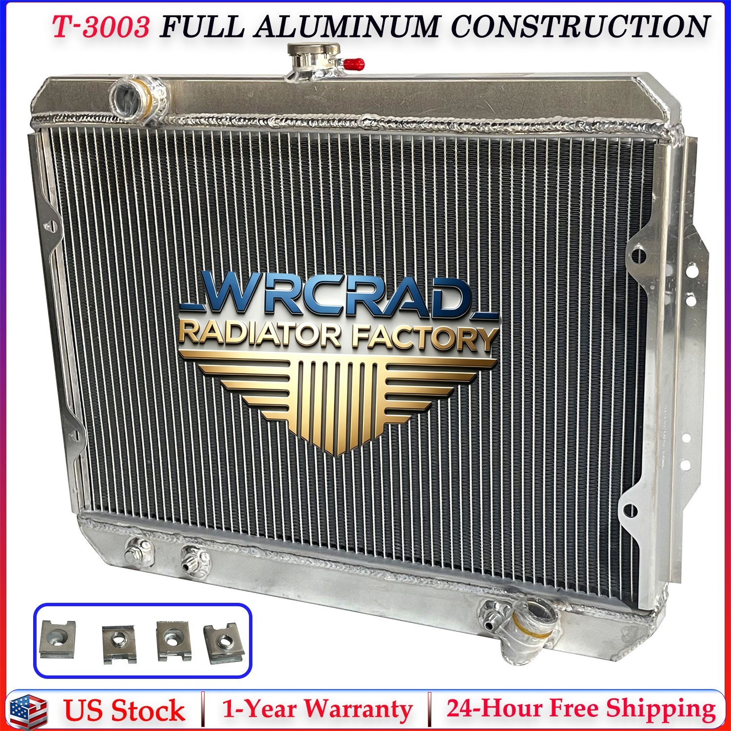 Aluminum Radiator Fits 1990 1991 1992 1993 Dodge Ram 50 2.4L 2.6L 3.0L L4 Engine