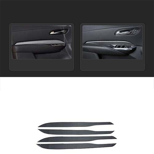 4PC Real Carbon Fiber Trim Inner Door Panel Cover Fit For Cadillac XT4 2018-2020