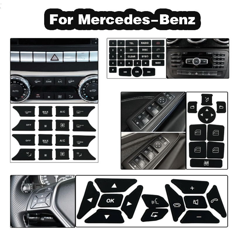 Car Interior Stickers Button Decals For Mercedes Benz W172 W204 W212 W218 W207
