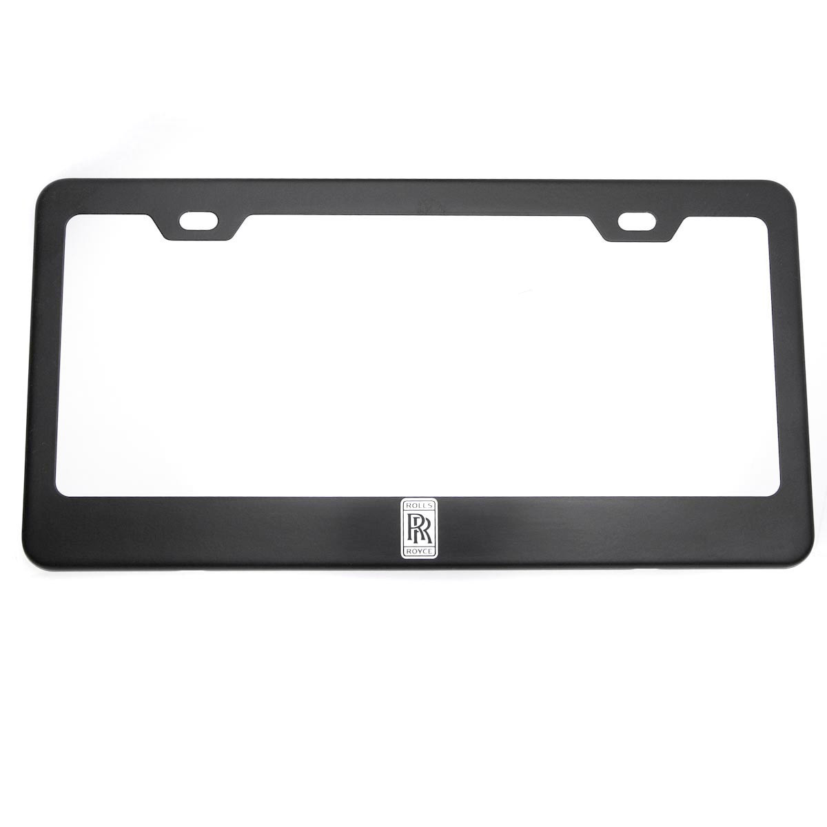 For Rolls Royce License Plate Frame Matte Black w/Chrome Logo Engraved Stainless
