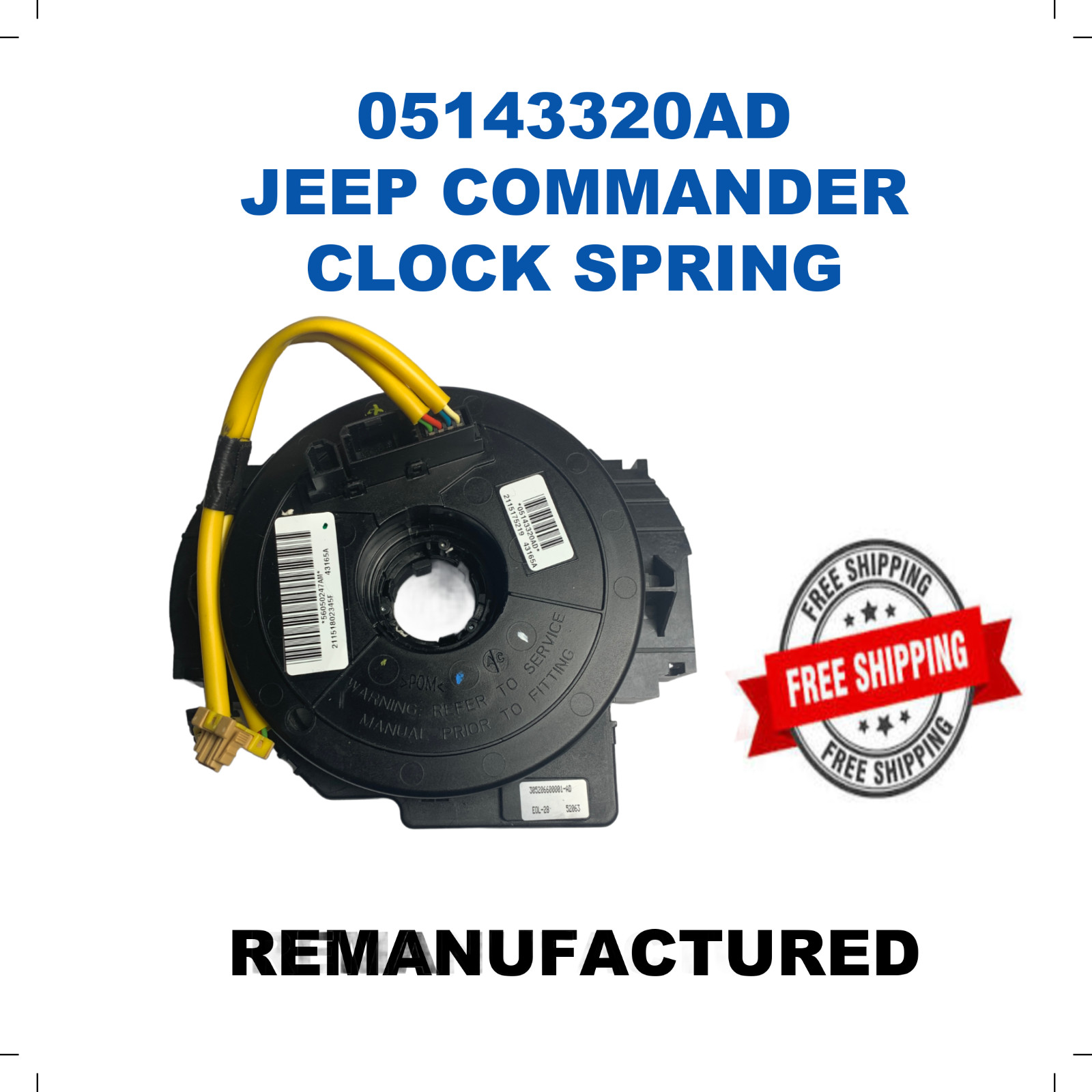 ✔GPU 2006 Jeep Commander Clockspring Spiral Cable Reel 05143320AD  *
