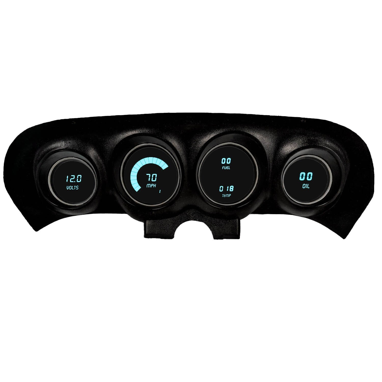 69-70 Ford Mustang Digital Gauge Cluster Teal LED's USA Made Lifetime Warranty