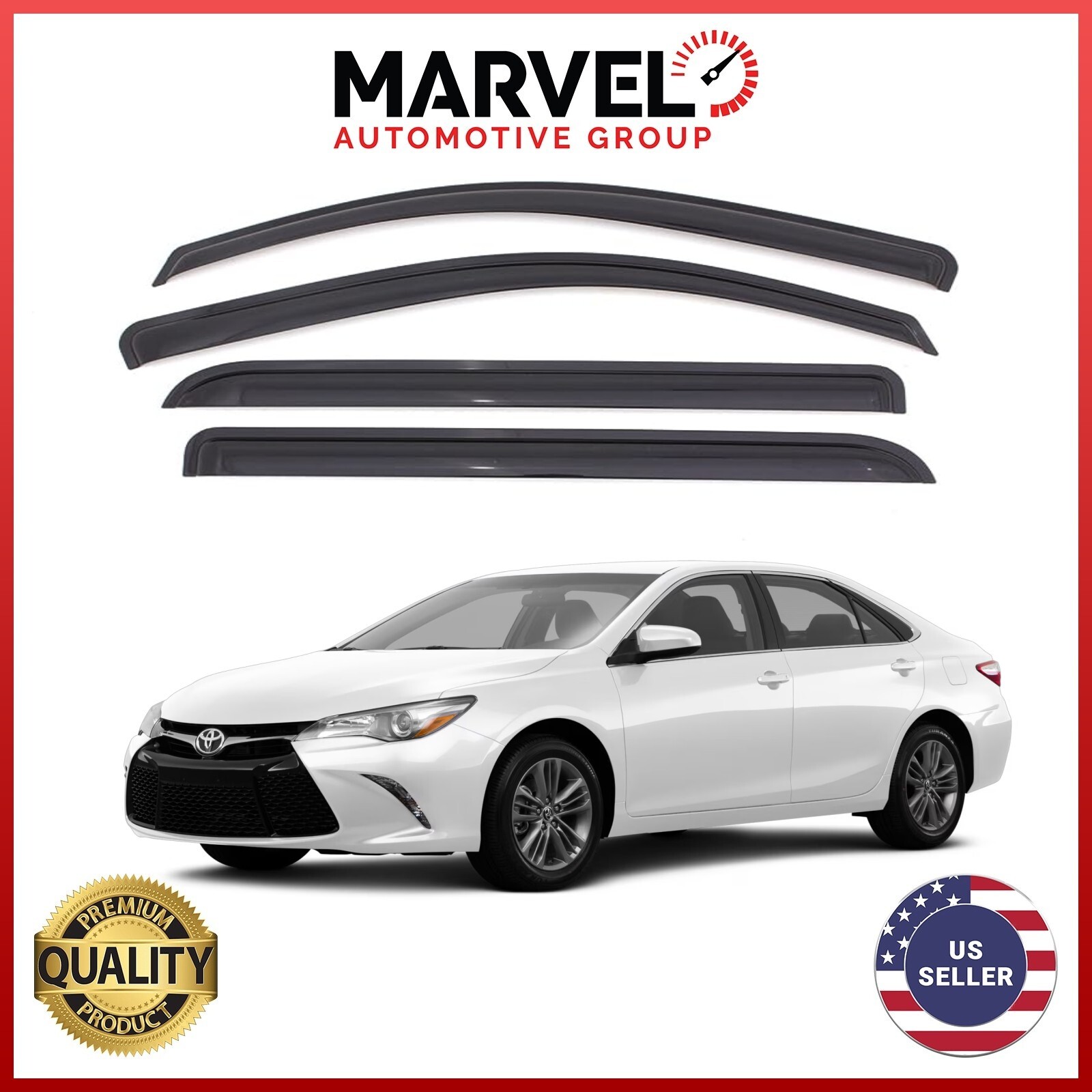 Out-Channel Window Vent Visor Rain Guards Deflectors for Toyota Camry 2012-2017