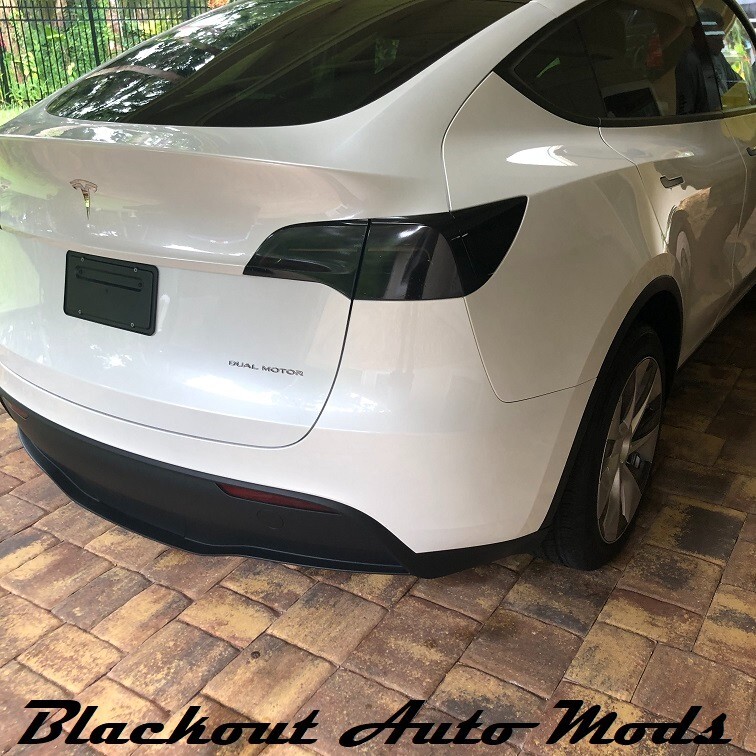 For 20-24 Tesla Model Y Full Tail Light Rear Reflector SMOKE Vinyl Tint Overlay