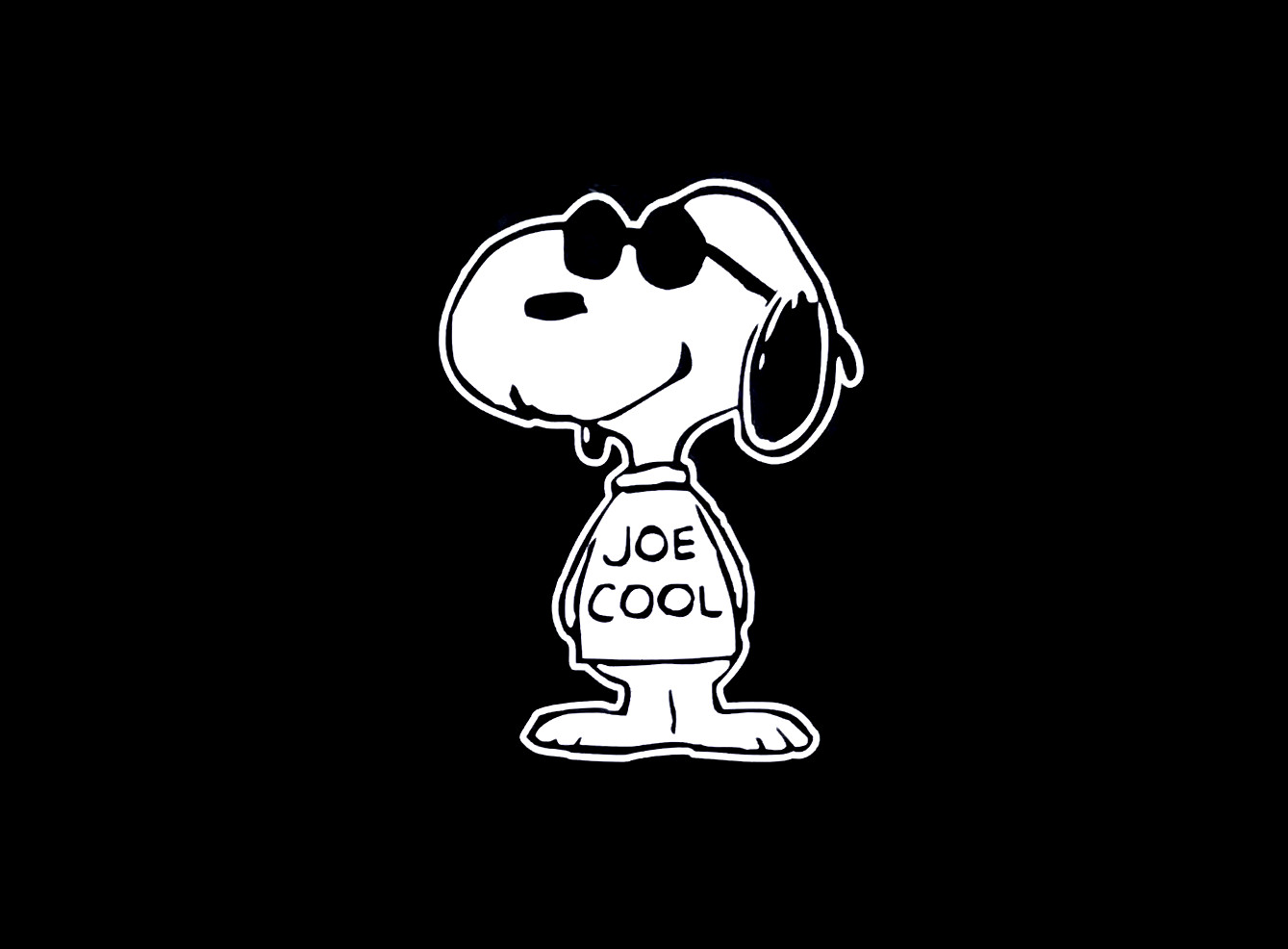 Snoopy Joe Cool WHITE vinyl decal for car windows weatherproof 4.8 x 3.5