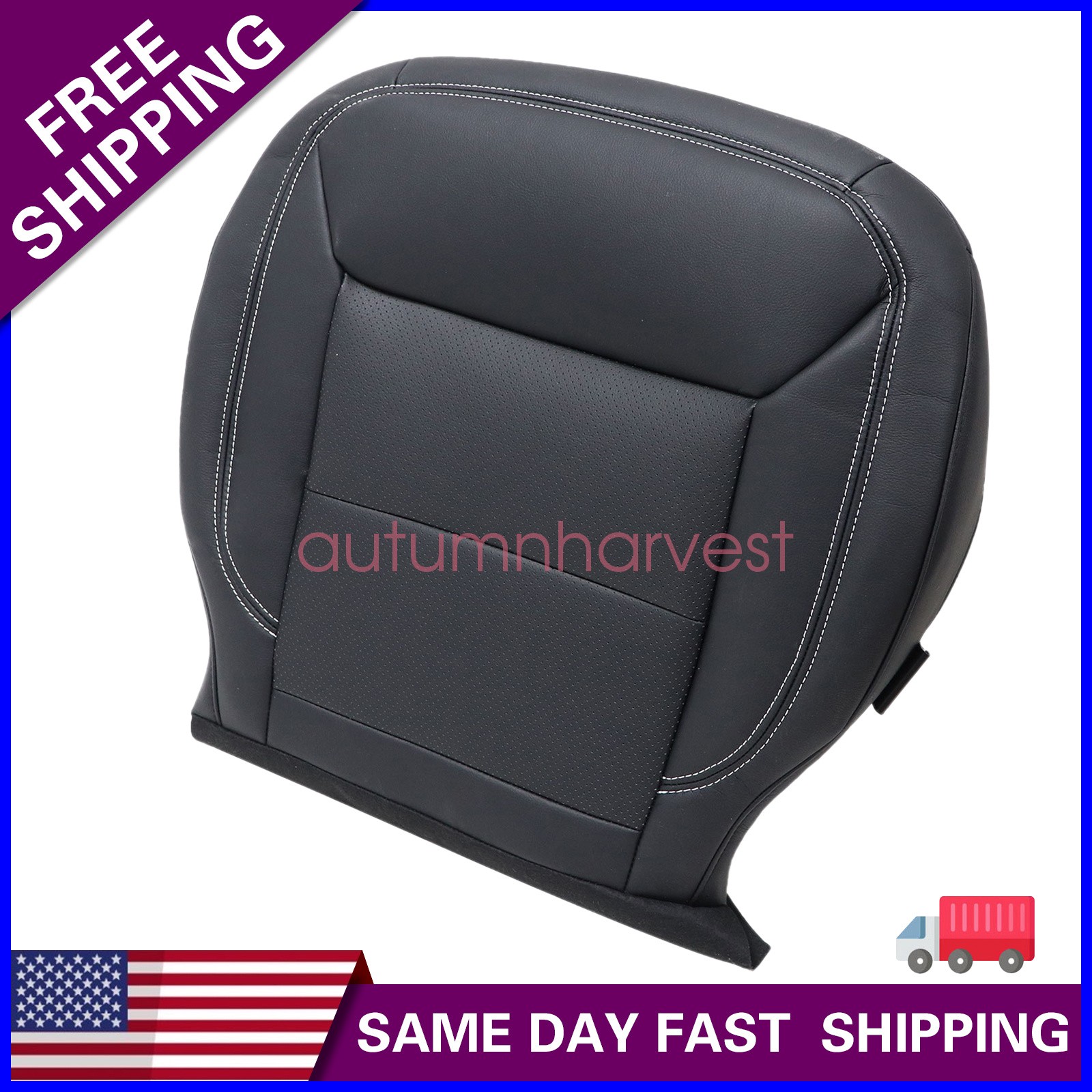 2020-2024 Fits Ford Explorer Driver Bottom Perforated Leather Seat Cover Black