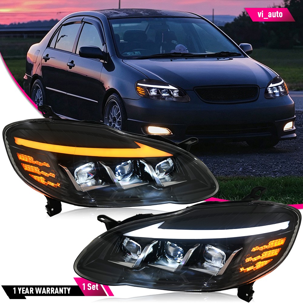 2PCS LED Headlights For Toyota Corolla CE LE Sedan 2003-2008 Fashion Front Lamps
