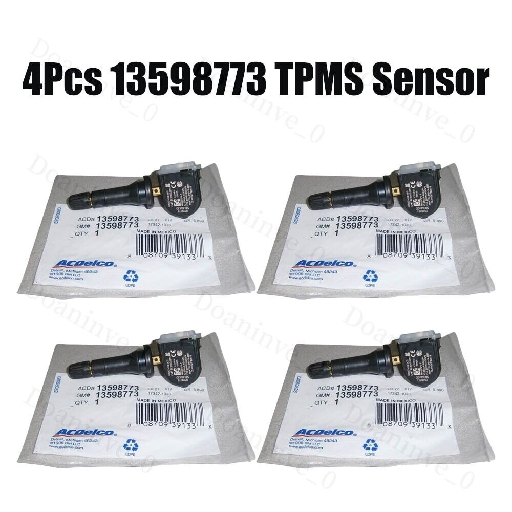 4Pcs Genuine OEM 13598773 Tire Pressure Sensor TPMS 433MHz For GMC Buick Chevy