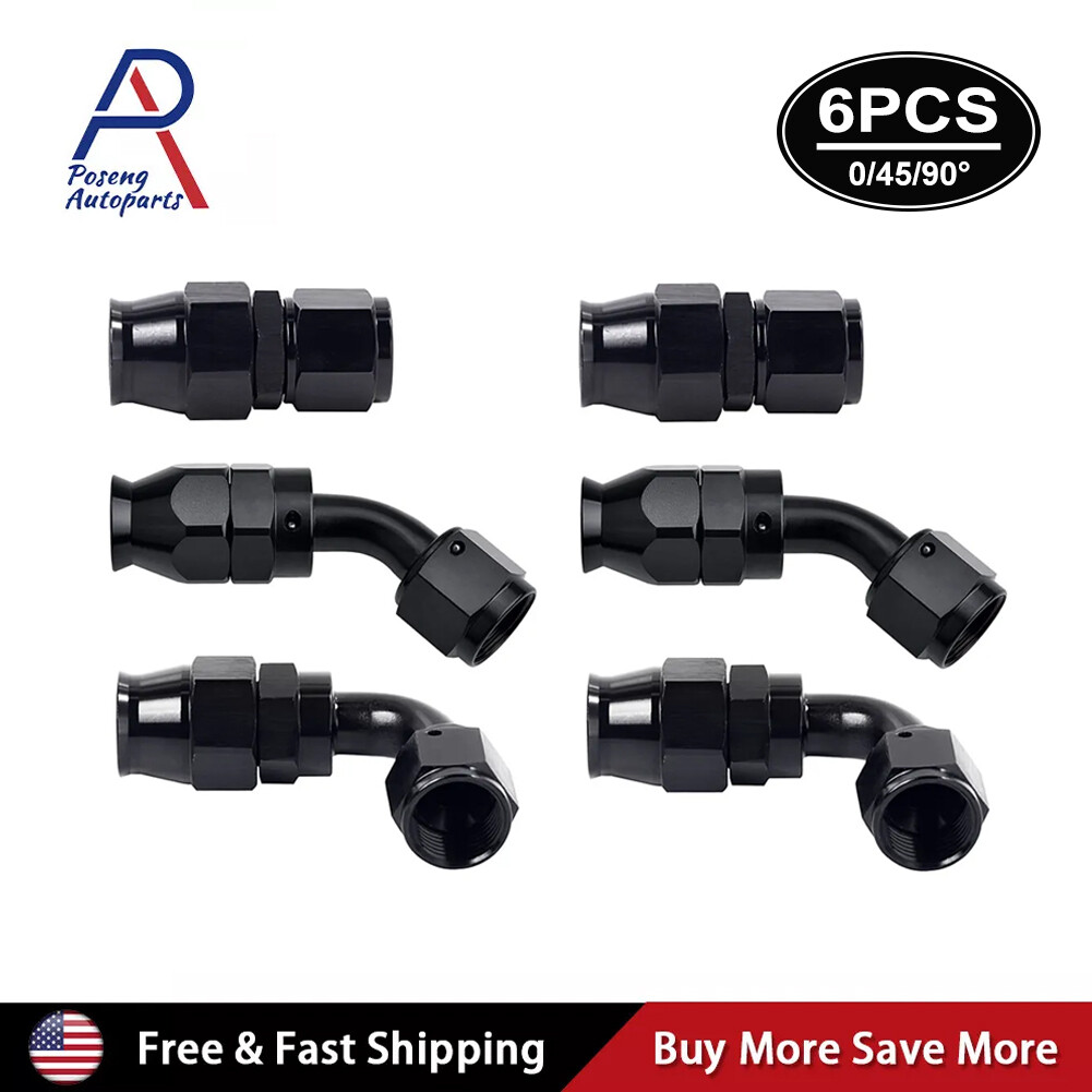6-12PCS 4AN 6AN 8AN 10AN 12AN PTFE Fuel Oil Gas Hose End Fittings Adapter Kit