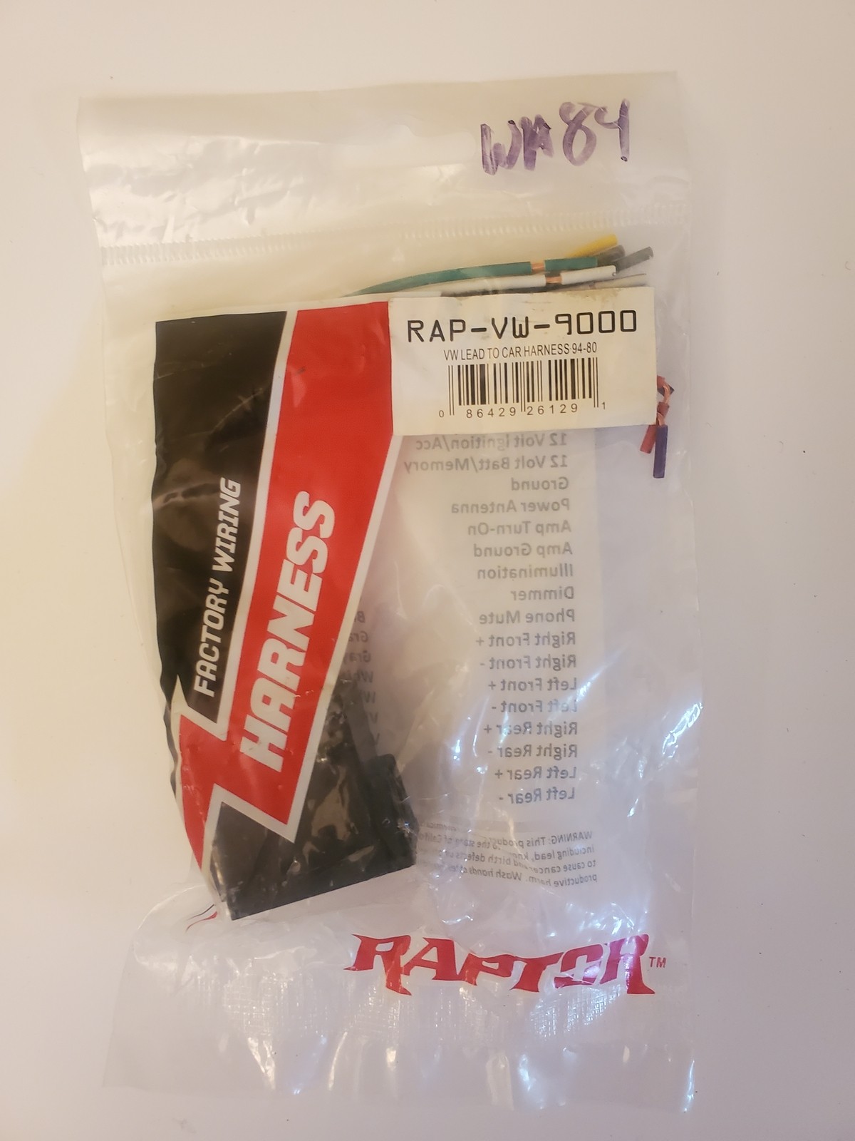 Raptor (RAP-VW-9000) for VW Lead to Car Harness 94-80 Raptor (RAP-VW-9000) for VW Lead to Car Harness 94-80