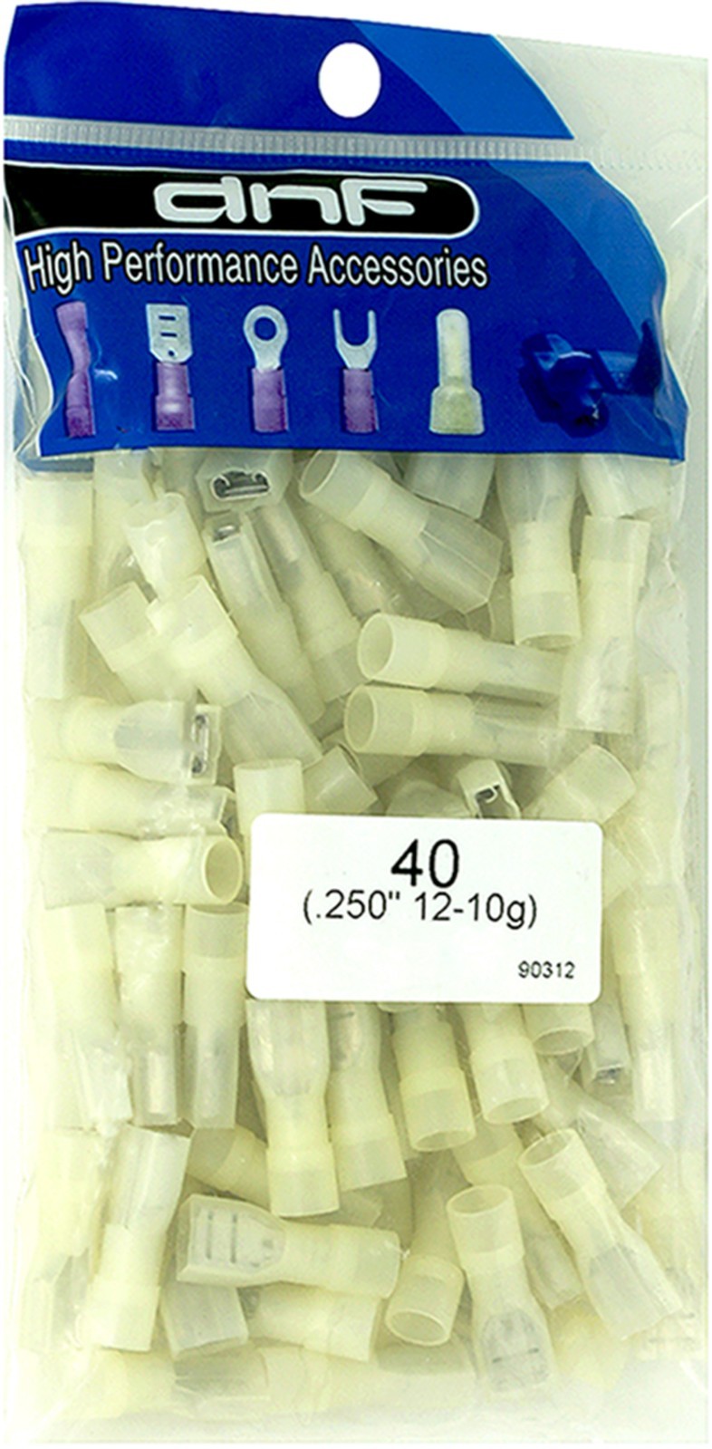 (100 PACK) 12-10 AWG NYLON QUICK DISCONNECTS FEMALE SPADE CONNECTOR YELLOW .250 (100 PACK) 12-10 AWG NYLON QUICK DISCONNECTS FEMALE SPADE CONNECTOR YELLOW .250