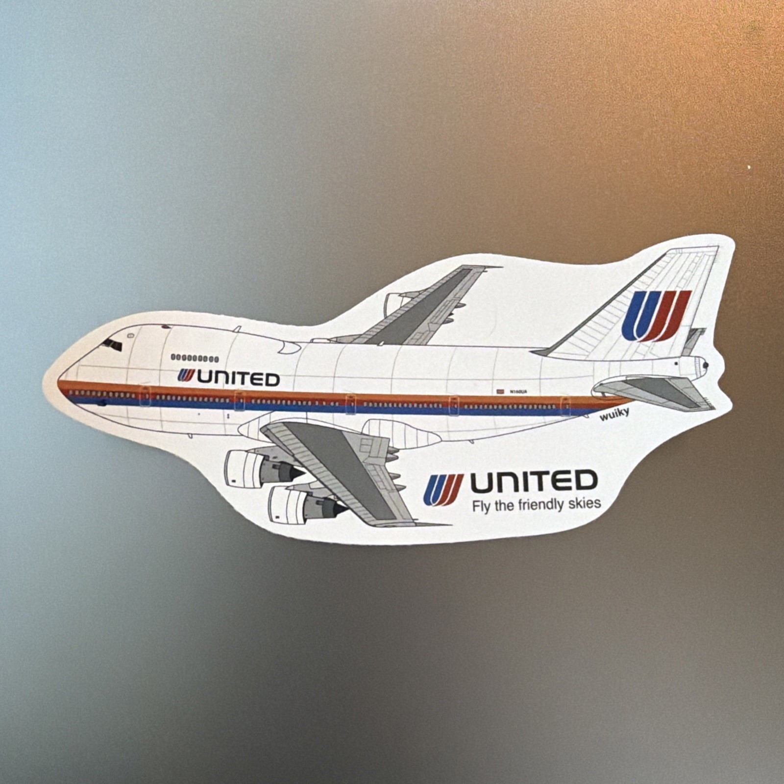 Sticker United B747-200 3 Inches X 6 Inches Sticker United B747-200 3 Inches X 6 Inches