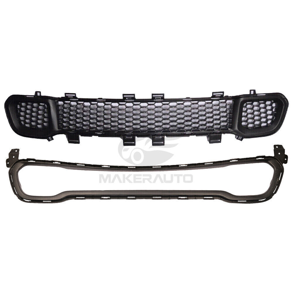 For Jeep Cherokee 2014-2018 Front Lower Bumper Cover Grille + Molding Trim Black