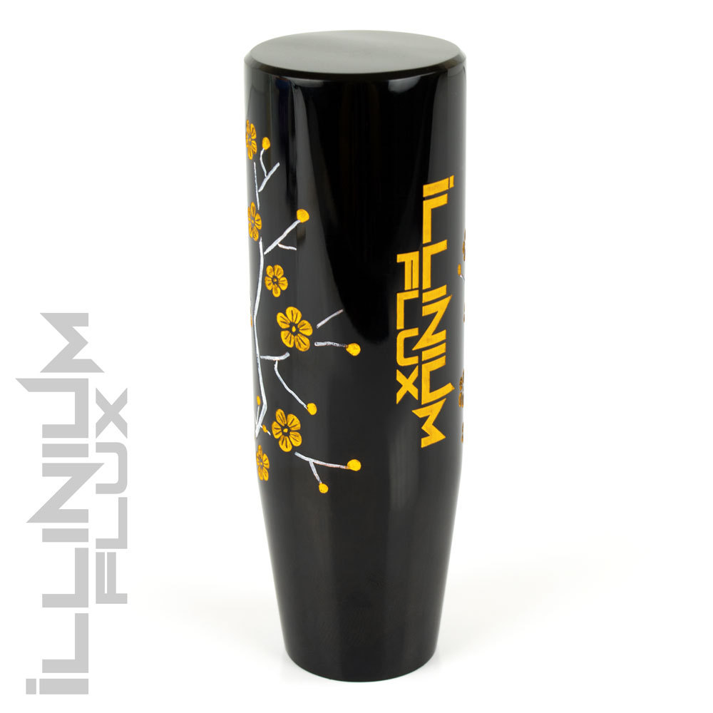 ILLINIUM FLUX YELLOW PAINTED BLACK SAKURA BLOSSOM MANUAL SHIFT KNOB 10X1.5 K62