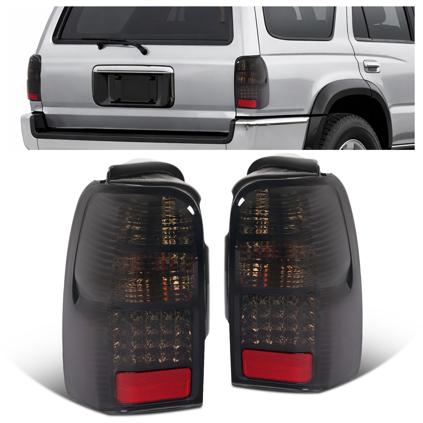 Passenger & Driver Side Smoke Black LED Tail Lights For Toyota 4Runner 96-02