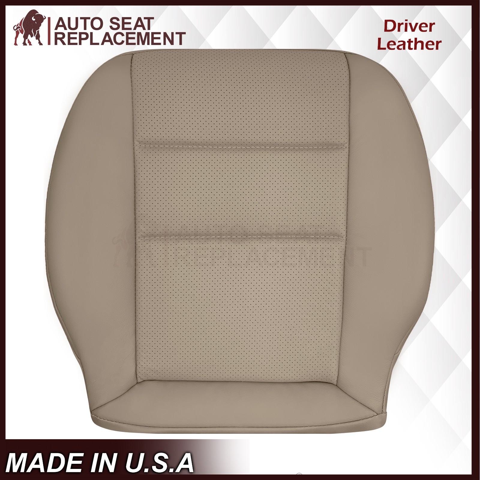 2008-2015 For Mercedes Benz GLK 250  GLK350 Driver Bottom Leather Seat Cover Tan