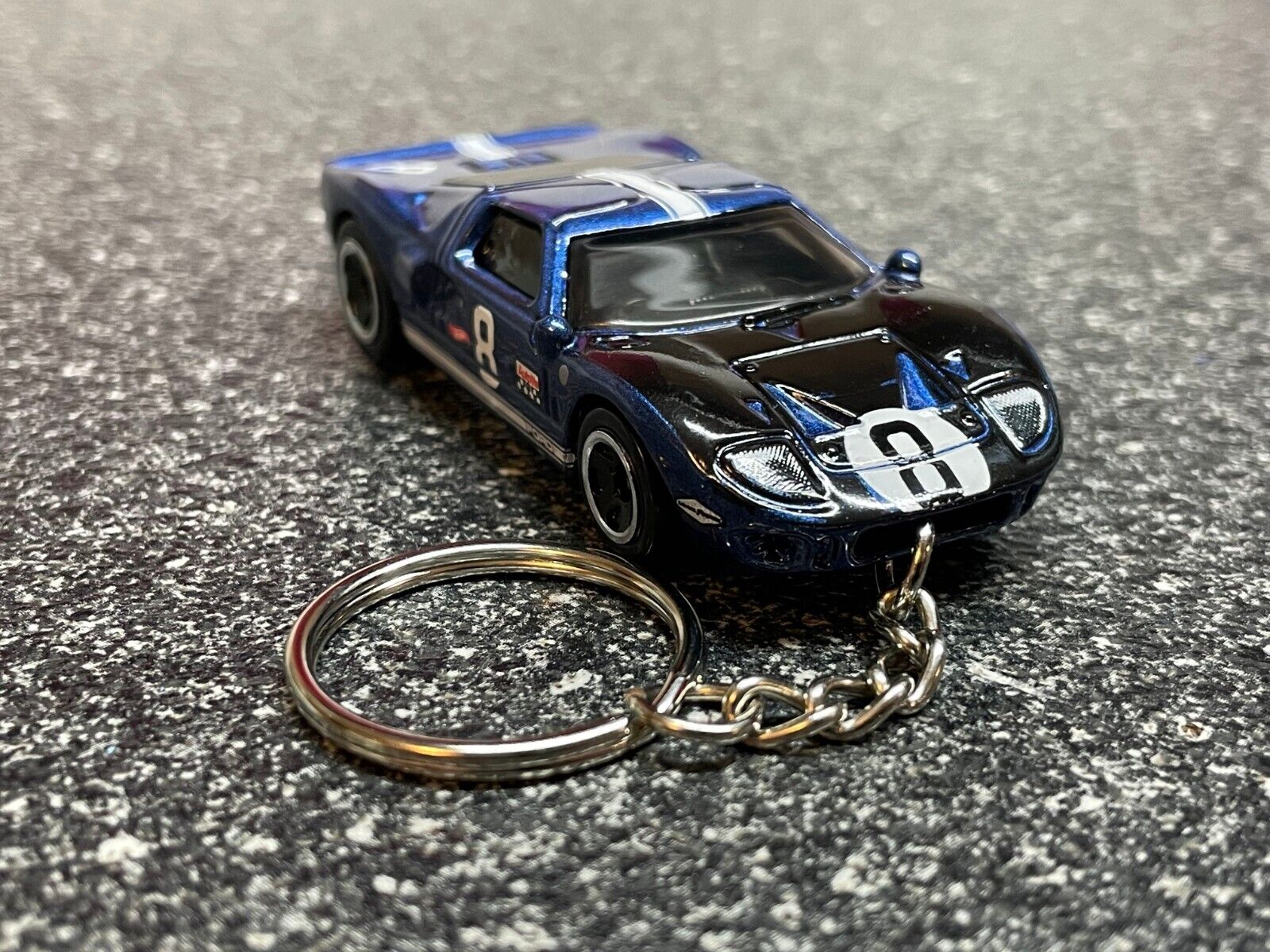 Ford GT GT40 Shelby Keychain Blue Diecast Car  Keychain Hot Wheels Matchbox