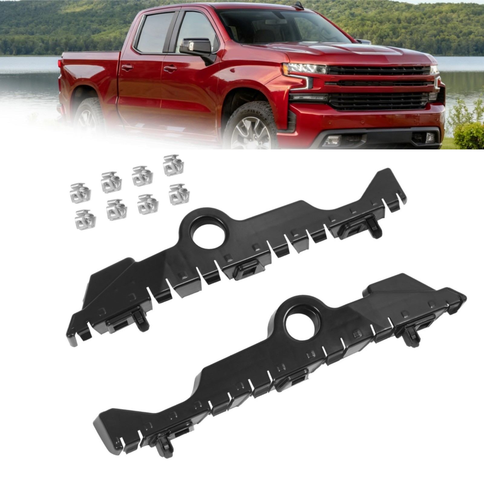 For Chevrolet Silverado 1500 2019-2025 Front Bumper Bracket Set LH & RH 84624944