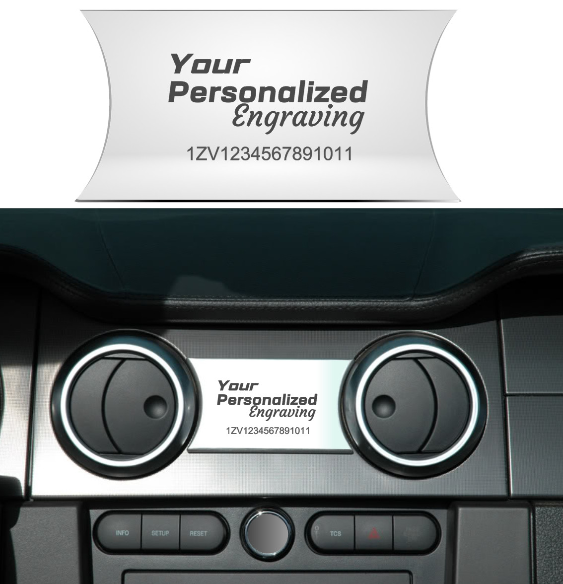 Engraved Dash Plaque Custom Fit for 05-09 Mustang, GT, Saleen, Roush, GT500