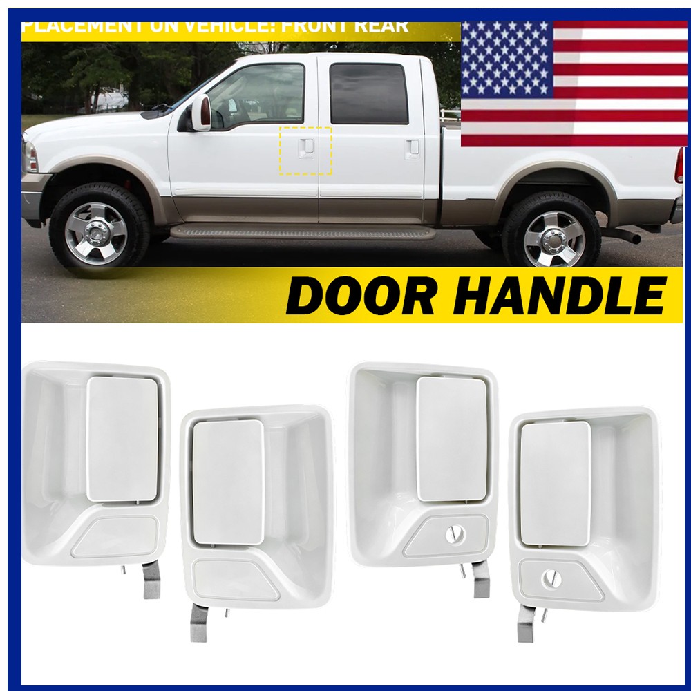 4Pcs White Front Rear Door Handle Oxford For Ford Super Duty F250 F350 1999-2016