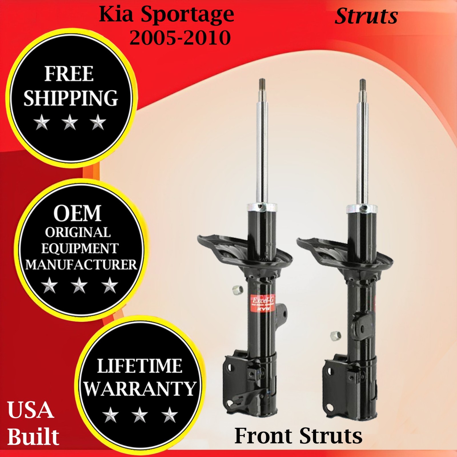 KYB OEM Front Struts For 2005-2010 Kia Sportage Lifetime Warranty