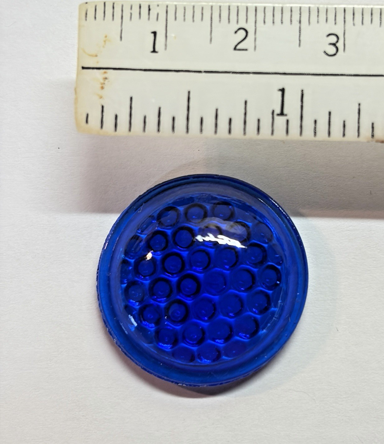 Vintage Blue Glass Motorcycle Reflector Bicycle Auto License Plate Jewel 1\ Vintage Blue Glass Motorcycle Reflector Bicycle Auto License Plate Jewel 1\