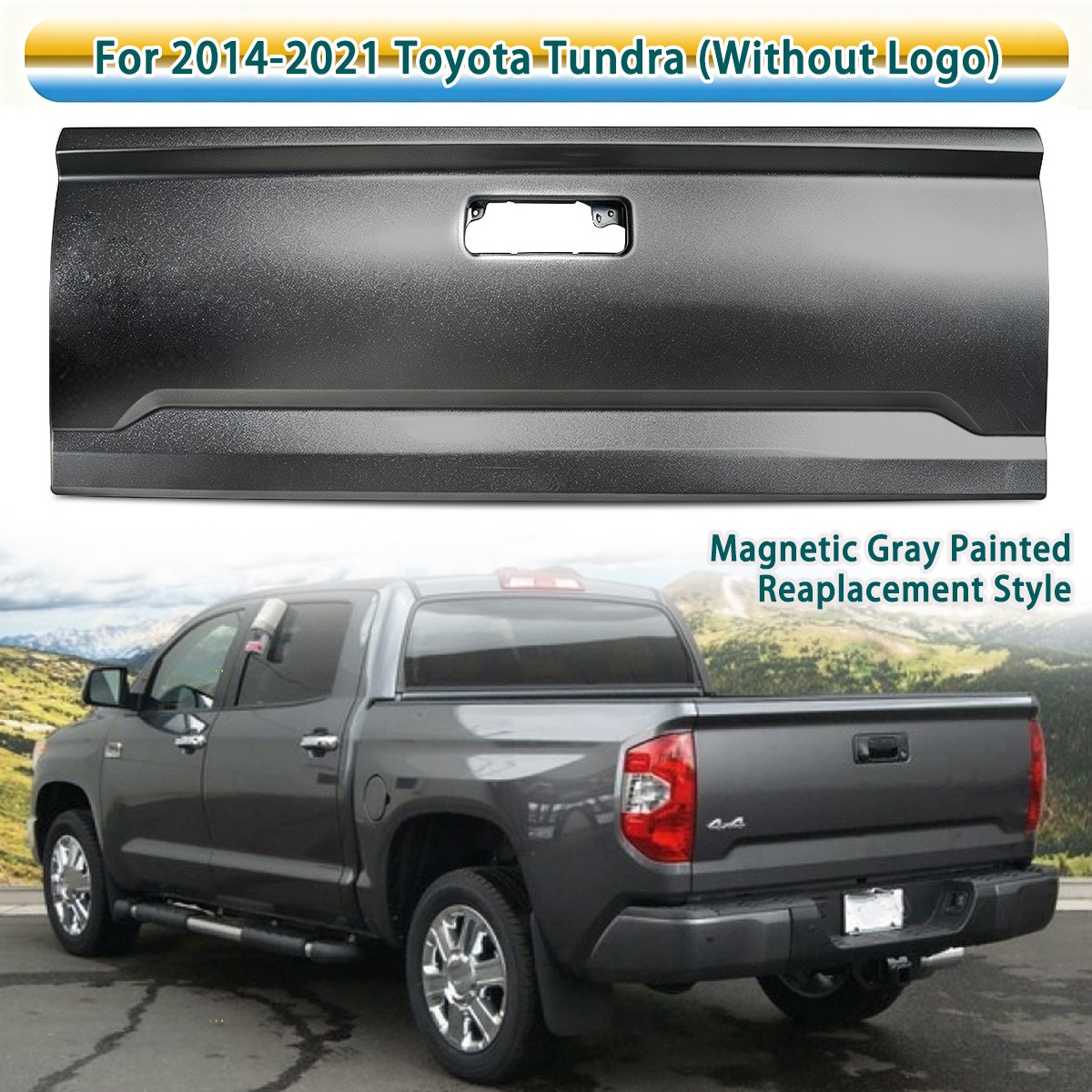 Painted Magnetic Gray Steel Rear Tailgate Shell For 14-21 Toyota Tundra 4WD/RWD