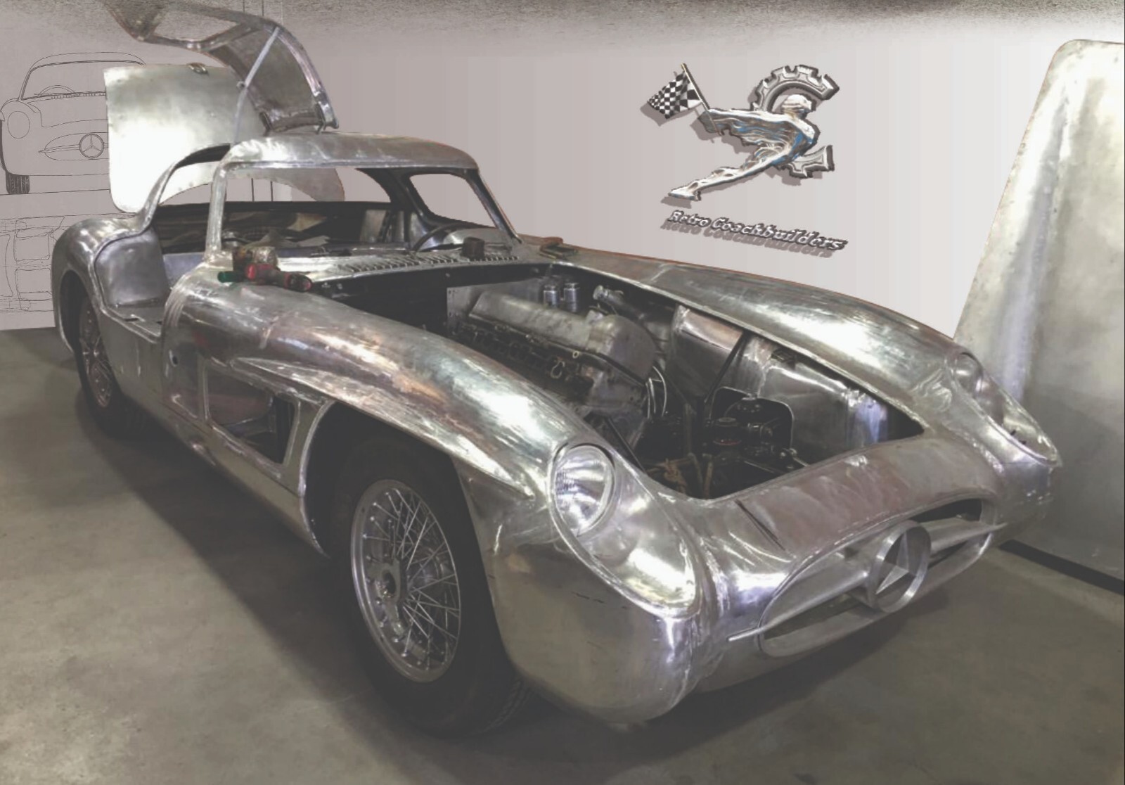 ONE-OFF MERCEDES BENZ 300SLR UHLENHAUT ALL ALUMINUM REPRODUCTION - MADE IN ITALY