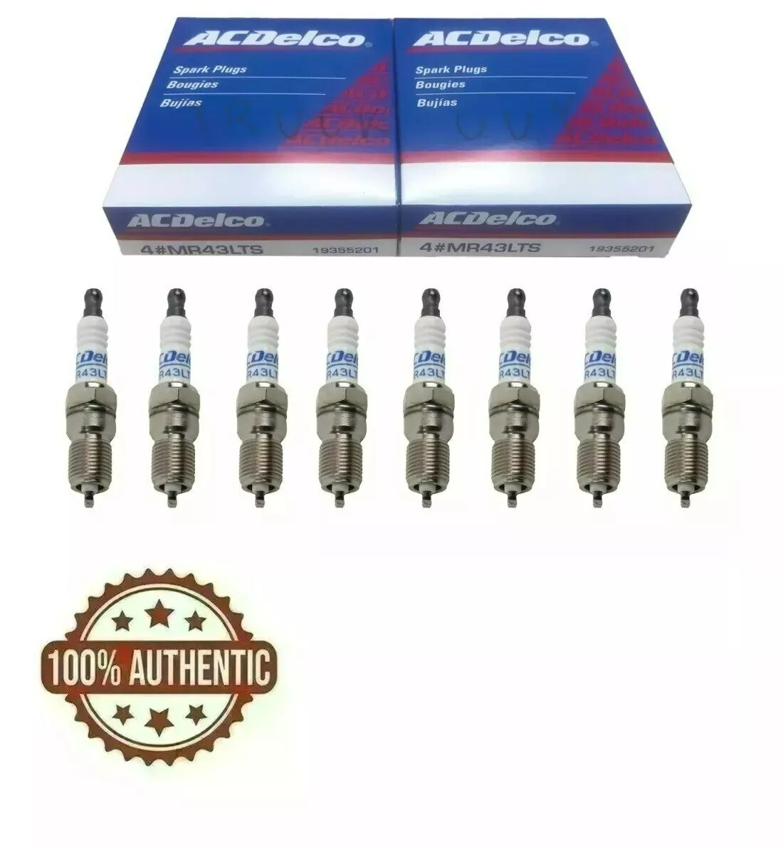 8 Pack of Marine Spark Plugs ACDelco MR43T 19355200 350 305 *FREE SHIPPING*
